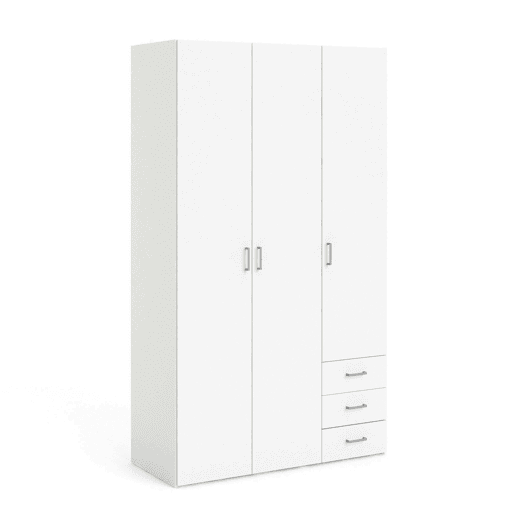 Guarda-roupa 3 Portas 4 Prateleiras em Madeira Nobilitada Guarda-roupa 3 Portas 4 Prateleiras em Madeira Nobilitada