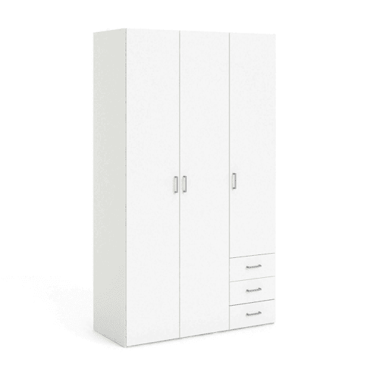 Guarda-roupa 3 Portas 4 Prateleiras em Madeira Nobilitada Guarda-roupa 3 Portas 4 Prateleiras em Madeira Nobilitada