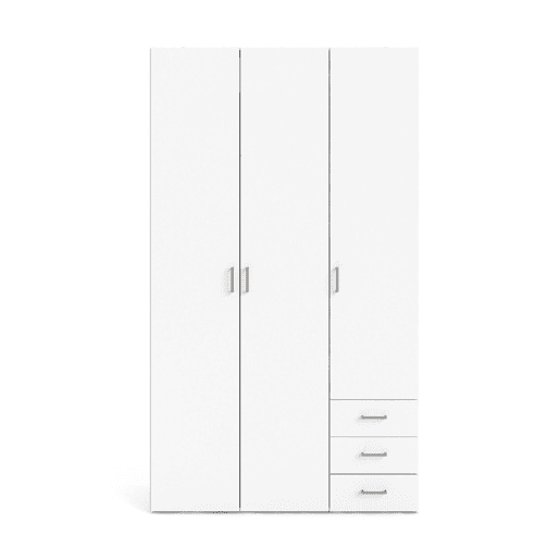 Guarda-roupa 3 Portas 4 Prateleiras em Madeira Nobilitada Guarda-roupa 3 Portas 4 Prateleiras em Madeira Nobilitada