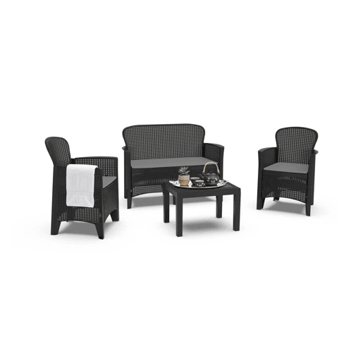 Conjunto de Sala de Estar Externa 4 Lugares em Plástico Conjunto de Sala de Estar Externa 4 Lugares em Plástico