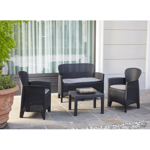 Conjunto de Sala de Estar Externa 4 Lugares em Plástico Conjunto de Sala de Estar Externa 4 Lugares em Plástico