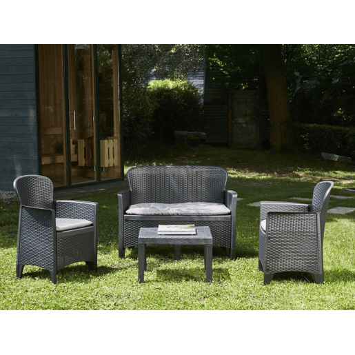 Conjunto de Sala de Estar Externa 4 Lugares em Plástico Conjunto de Sala de Estar Externa 4 Lugares em Plástico