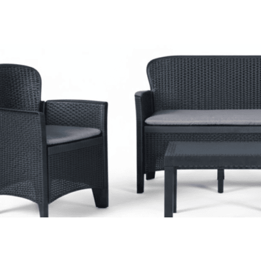 Conjunto de Sala de Estar Externa 4 Lugares em Plástico Conjunto de Sala de Estar Externa 4 Lugares em Plástico