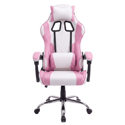 Cadeira Gamer Reclinável Ergonômica Legend Rosa e Branca com Almofada Lombar Cadeira Gamer Reclinável Ergonômica Legend Rosa e Branca com Almofada Lombar