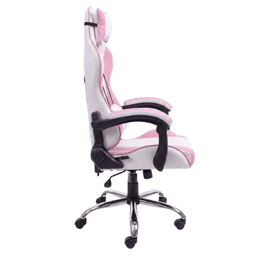 Cadeira Gamer Reclinável Ergonômica Legend Rosa e Branca com Almofada Lombar Cadeira Gamer Reclinável Ergonômica Legend Rosa e Branca com Almofada Lombar