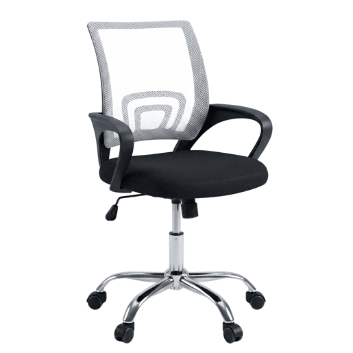 Cadeira de escritório ou mesa Vita, suporte lombar, tela respirável, apoios de braço, preto e branco. Cadeira de escritório ou mesa Vita, suporte lombar, tela respirável, apoios de braço, preto e branco.