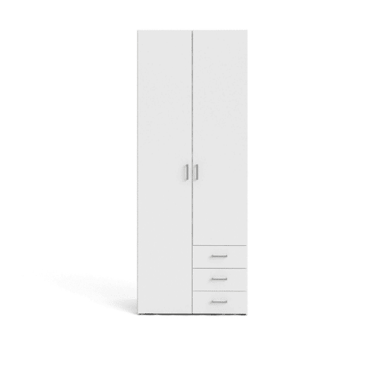 Guarda-roupa 2 Portas 4 Prateleiras em Madeira Nobilitada