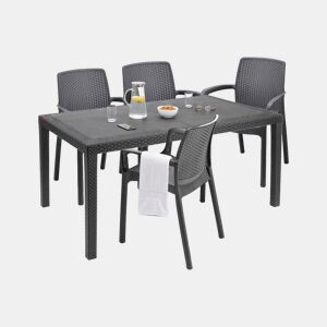 Conjunto de Jardim 4 Lugares em Plástico