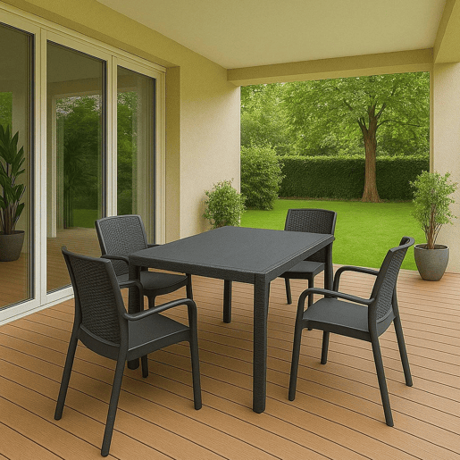Conjunto de Jardim 4 Lugares em Plástico Conjunto de Jardim 4 Lugares em Plástico
