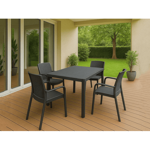 Conjunto de Jardim 4 Lugares em Plástico Conjunto de Jardim 4 Lugares em Plástico