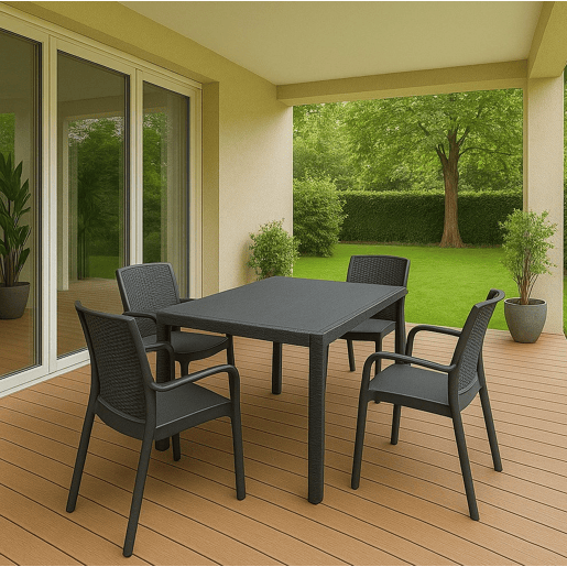 Conjunto de Jardim 4 Lugares em Plástico Conjunto de Jardim 4 Lugares em Plástico