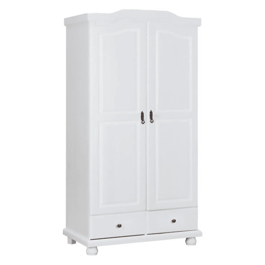 Guarda-roupa 2 Portas 4 Prateleiras em Madeira Maciça