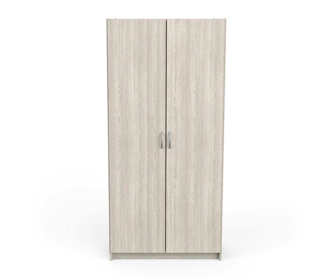Armario multiusos 2 puertas 5 estantes en madera aglomerada