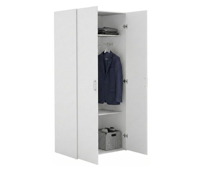 Armario 2 puertas perchero en madera melaminada