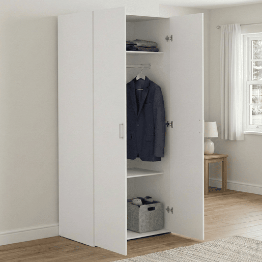 Guarda-Roupa 2 Portas com Cabideiro em Madeira Nobilitada Guarda-Roupa 2 Portas com Cabideiro em Madeira Nobilitada