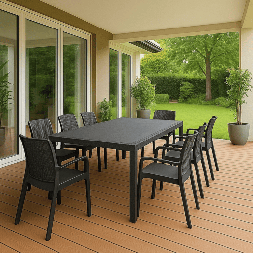 Conjunto de Jardim 8 Lugares em Plástico