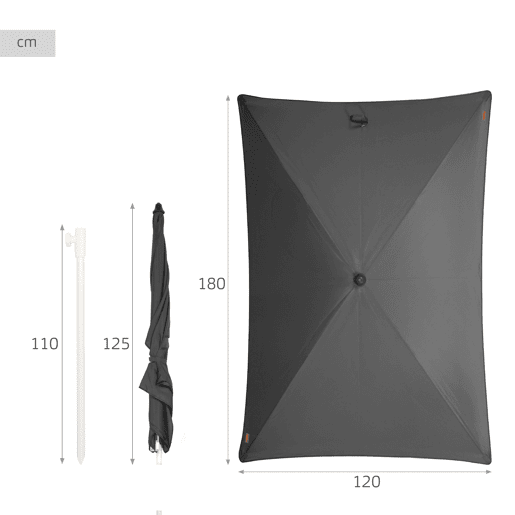 Aktive Guarda-sol retangular 180x120 cm para uso externo UV30