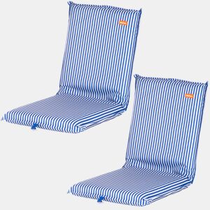 Aktive Pack 2 cadeiras praia baixas com múltiplas posiçõe, 40x48x56 cm listras azuis, com bolso traseiro