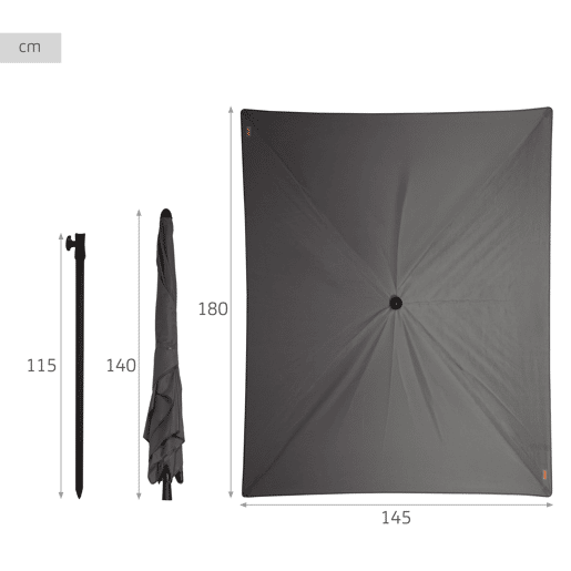Aktive Guarda-sol retangular 180x145 cm cinza Aktive Guarda-sol retangular 180x145 cm cinza