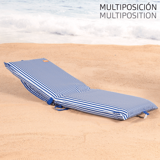 Aktive Cadeira de praia dobrável 40x48x56 cm com listras náuticas