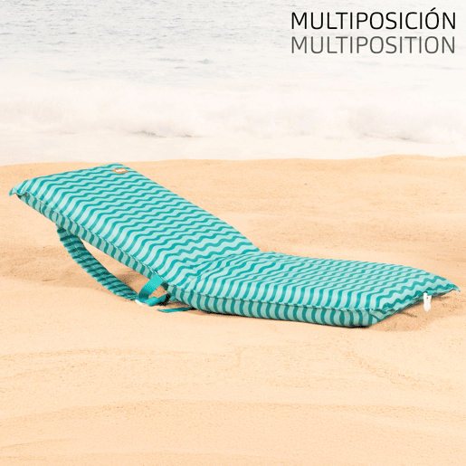 Aktive Cadeira de praia dobrável 40x48x56 cm ondas turquesa