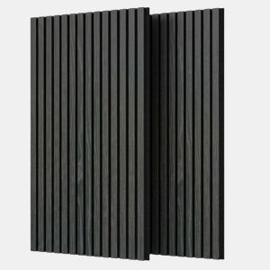 Conjunto de 2 painéis acústicos Silence, 60x120x1,8 cm, para isolamento acústico de paredes, decorativos, cinza escuro e preto.