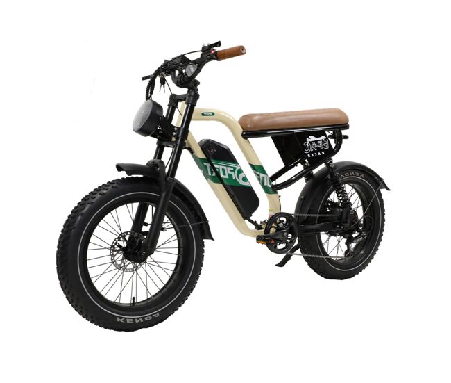 Bicicleta eléctrica maxturn w66 - motor 500w batería 48v13.5ah neumáticos de 20" freno de disco hidráulico - beige