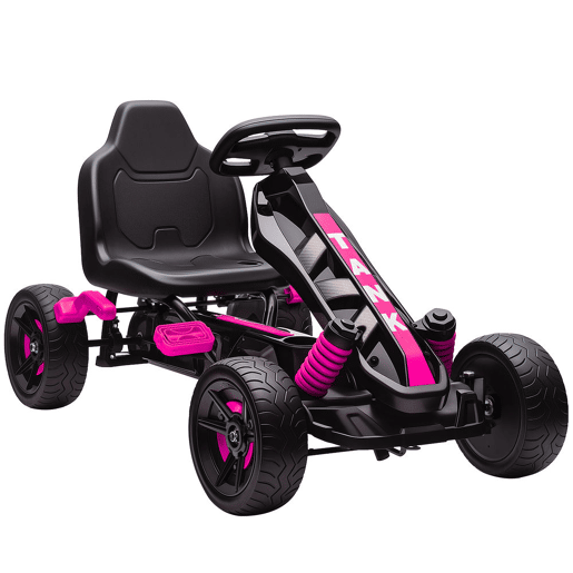 AIYAPLAY Kart a Pedais Infantil 3-6 Anos Go Kart com Embrague Automático, Travão, Rodas EVA Antiderrapantes e Estrutura Metálica, 50 kg, Rosa AIYAPLAY Kart a Pedais Infantil 3-6 Anos Go Kart com Embrague Automático, Travão, Rodas EVA Antiderrapantes e Estrutura Metálica, 50 kg, Rosa