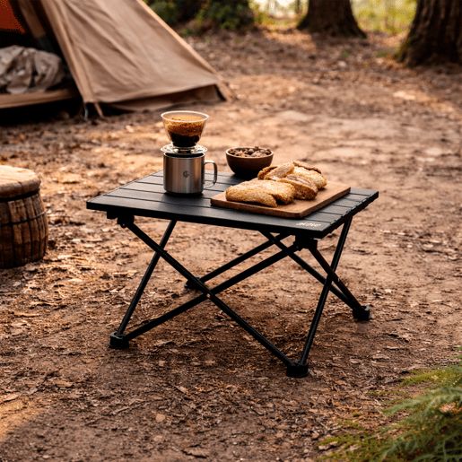 Aktive Camping Mesa dobrável para camping com mecanismo anti-tombamento 43x40x31 cm