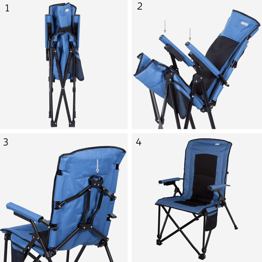 Aktive Pack 2 cadeiras altas de camping 54x80x103 cm com bolsos