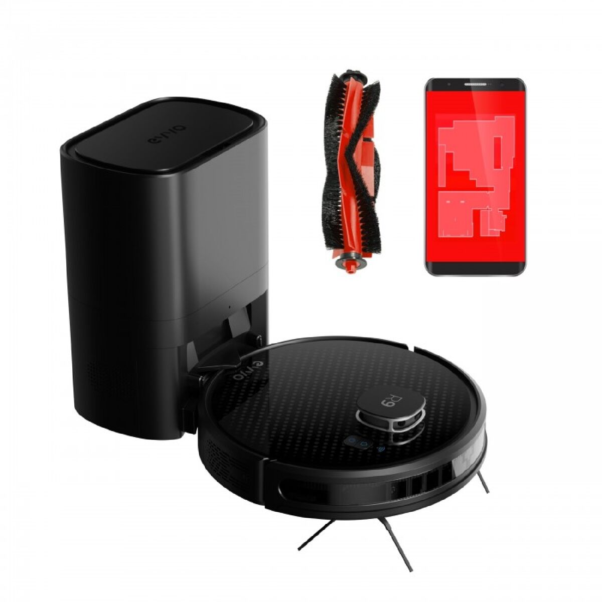 Evvo robot aspirador r9, tecnología láser, navegación ultra-precisa, 3.000 pa, autonomía 110 minutos, aplicación móvil, aspira,