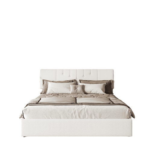Cama baú elevável 140x200 cm - cabeceira ajustável - USB-CUSB - arrumação integrada - tecido teddy branco Cama baú elevável 140x200 cm - cabeceira ajustável - USB-CUSB - arrumação integrada - tecido teddy branco