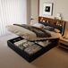 Cama: almacenamiento base y cabecero, LED RGB, puertos USB/Tipo-C 143x216 Cama: almacenamiento base y cabecero, LED RGB, puertos USB/Tipo-C 143x216 Blanco