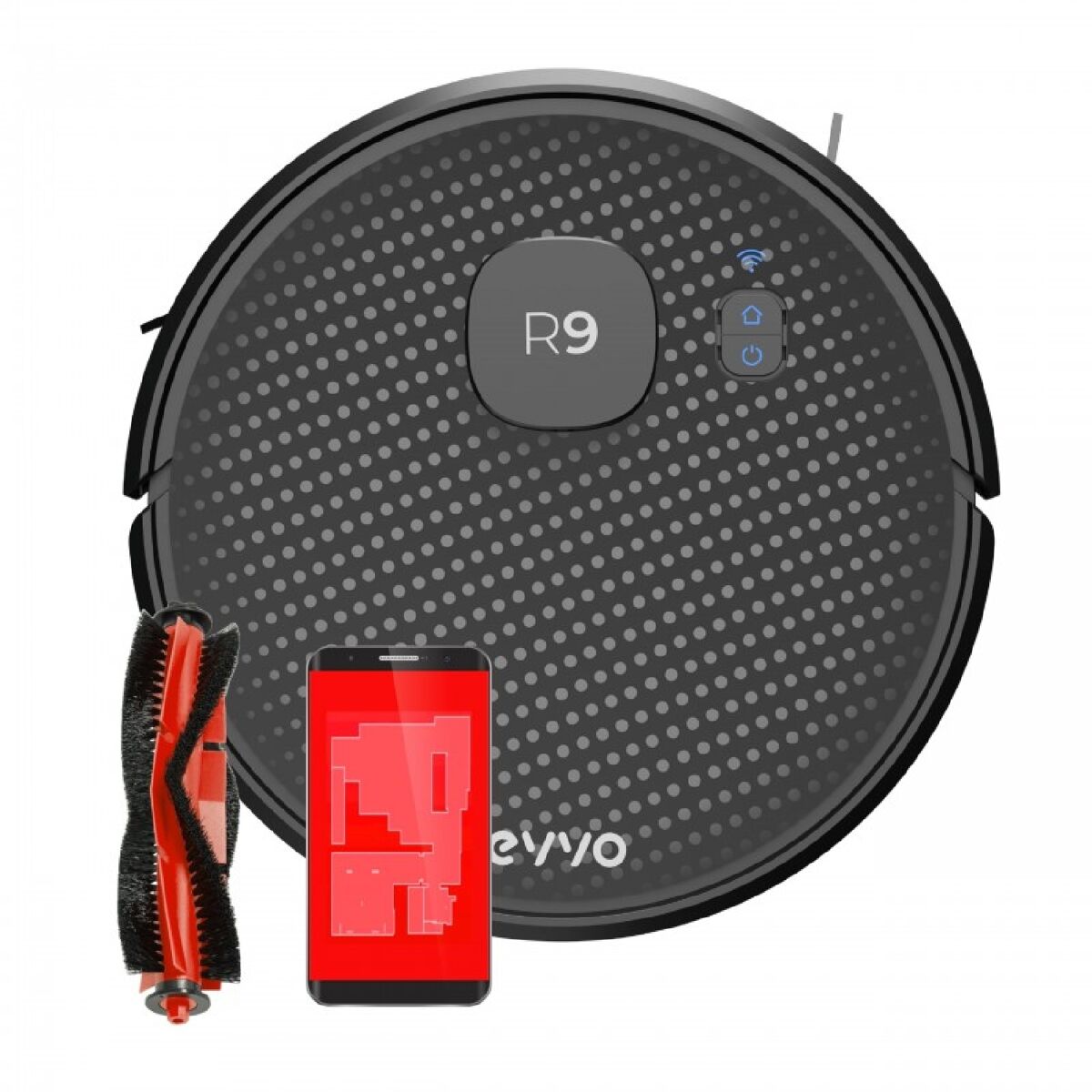 Evvo robot aspirador r9, tecnología láser, navegación ultra-precisa, 3.000 pa, autonomía 110 minutos, aplicación móvil, aspira,
