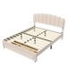 Cama terciopelo USB con cajón en pie de cama Cama terciopelo USB con cajón en pie de cama Beige