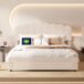 Cama terciopelo USB con cajón en pie de cama Cama terciopelo USB con cajón en pie de cama Beige