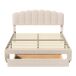 Cama terciopelo USB con cajón en pie de cama Cama terciopelo USB con cajón en pie de cama Beige