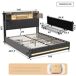 Cama doble: 4 cajones, LED, USB y mesitas de noche 145x207 Cama doble: 4 cajones, LED, USB y mesitas de noche 145x207 Gris