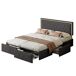 Cama doble tapizada con 4 cajones e iluminación LED 145x208 Cama doble tapizada con 4 cajones e iluminación LED 145x208 Beige