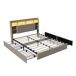 Cama: 4 cajones, LED, USB/Tipo-C, mesitas de noche 164x221 Cama: 4 cajones, LED, USB/Tipo-C, mesitas de noche 164x221 Beige