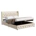 Cama metal USB LED, somier hidráulico lamas y almacenaje 165x212 Cama metal USB LED, somier hidráulico lamas y almacenaje 165x212 Beige