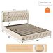 Cama metal USB LED, somier hidráulico lamas y almacenaje 165x212 Cama metal USB LED, somier hidráulico lamas y almacenaje 165x212 Beige