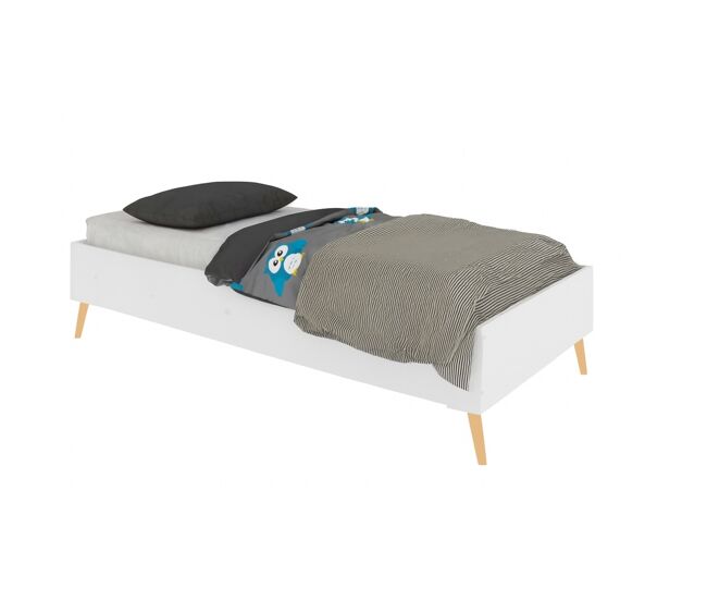Cama infantil blanca gema, blanco , 193 x 93 x 41 cm, cama infantil blanca