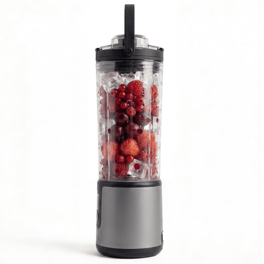 H.Koenig Mini Liquidificadora Portátil Recarregável 470 mL, Sem Fios 110W com 6 Lâminas em Aço Inoxidável, USB-C 3,5h, cinzento H.Koenig Mini Liquidificadora Portátil Recarregável 470 mL, Sem Fios 110W com 6 Lâminas em Aço Inoxidável, USB-C 3,5h, cinzento
