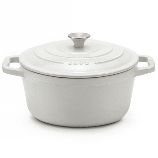 La Fonderie 1890, IENA25, Caçarola em ferro fundido, 25 cm, 4,7 L, bege, compatível com todas as fontes de calor, indução, gás, grelhador e forno. La Fonderie 1890, IENA25, Caçarola em ferro fundido, 25 cm, 4,7 L, bege, compatível com todas as fontes de calor, indução, gás, grelhador e forno.