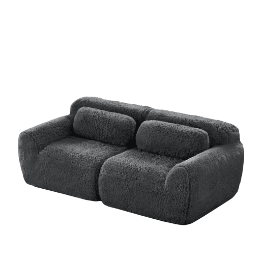 Sofá Modular em Tecido de Peluche u2014 Sem Necessidade de Montagem (RIFTINFINITE)