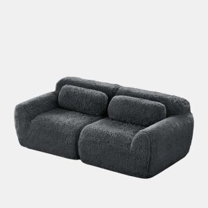 Sofá Modular em Tecido de Peluche u2014 Sem Necessidade de Montagem (RIFTINFINITE)