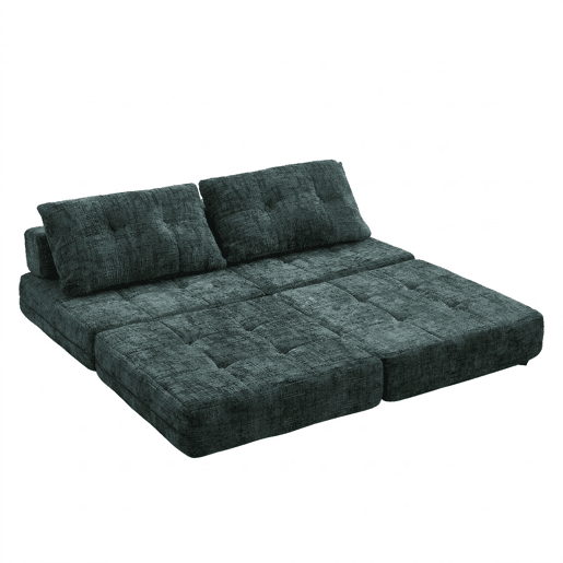 Poltrona Cama Dobrável em Chenille com Almofadas u2013 INFINITELOTH Poltrona Cama Dobrável em Chenille com Almofadas u2013 INFINITELOTH