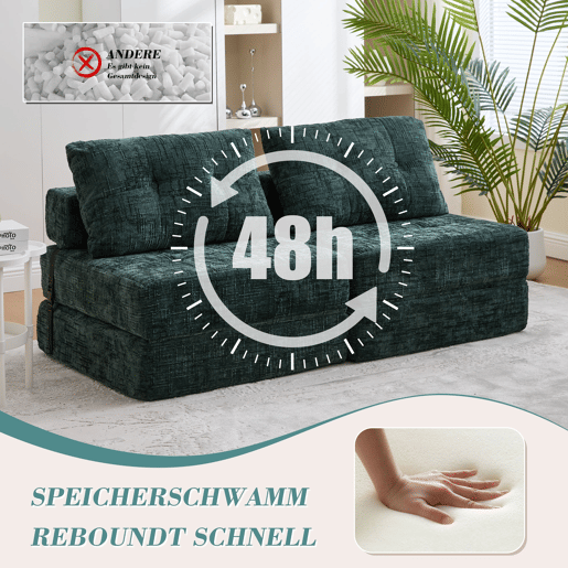 Poltrona Cama Dobrável em Chenille com Almofadas u2013 INFINITELOTH Poltrona Cama Dobrável em Chenille com Almofadas u2013 INFINITELOTH
