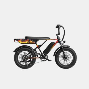 Bicicleta Elétrica JASION RetroVolt - 48V12.5AH Pneus De 20 Polegadas Travões Mecânicos - Preto Flamejante